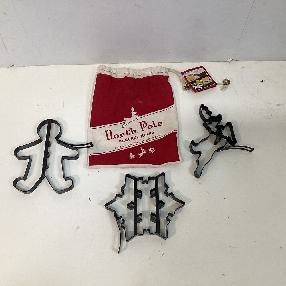 williams sonoma north pole pancakes molds reindeer snowflake gingerbread man